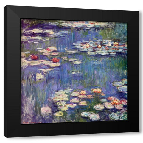 Water Lilies 1914 Black Modern Wood Framed Art Print with Double Matting by Monet, Claude