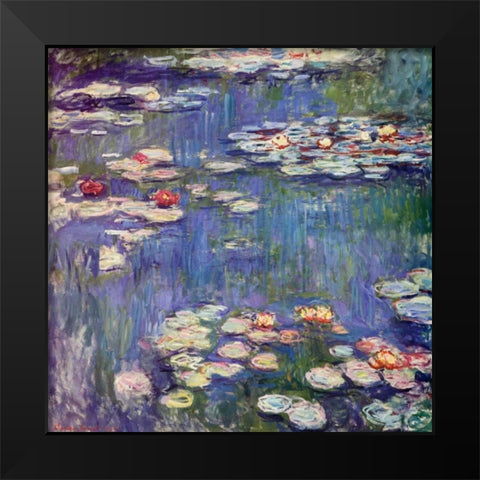 Water Lilies 1914 Black Modern Wood Framed Art Print by Monet, Claude
