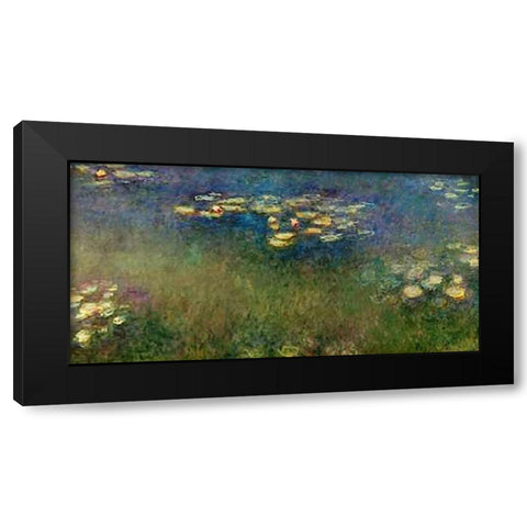 Water Lilies Giverny Black Modern Wood Framed Art Print by Monet, Claude