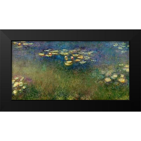 Water Lilies Giverny Black Modern Wood Framed Art Print by Monet, Claude
