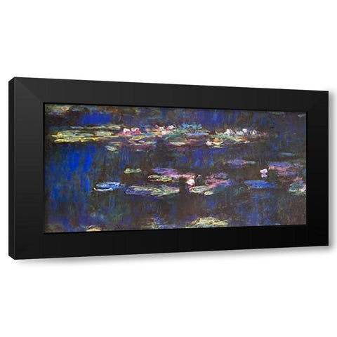 Water Lilies (Detail 2) Black Modern Wood Framed Art Print by Monet, Claude