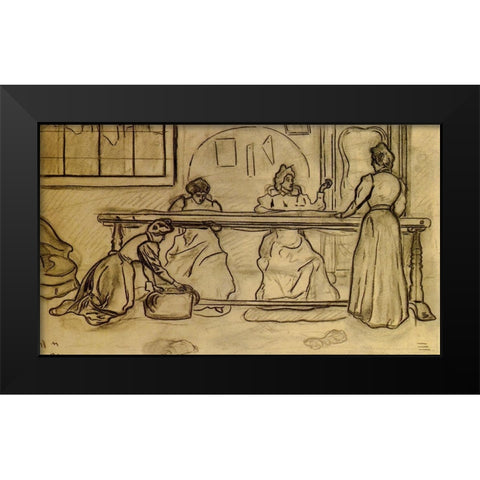 LAtelier De Tapisserie Black Modern Wood Framed Art Print by Ranson, Paul