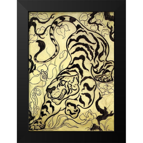 Le Grand Tigre Black Modern Wood Framed Art Print by Ranson, Paul