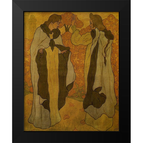 Les Deux Graces Black Modern Wood Framed Art Print by Ranson, Paul