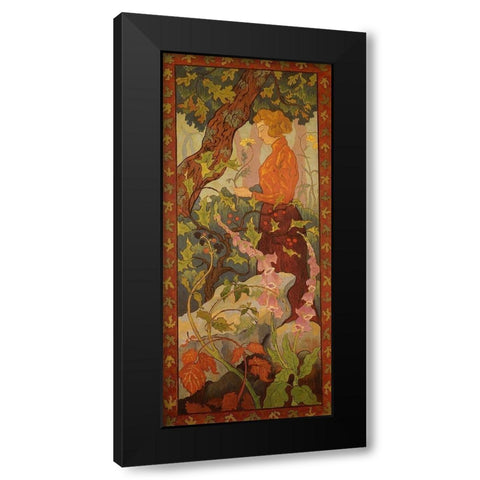 Les Digitales Black Modern Wood Framed Art Print with Double Matting by Ranson, Paul