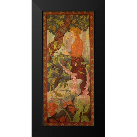 Les Digitales Black Modern Wood Framed Art Print by Ranson, Paul