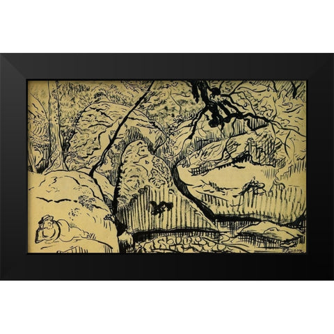 Paysage A Huelgoat Black Modern Wood Framed Art Print by Ranson, Paul
