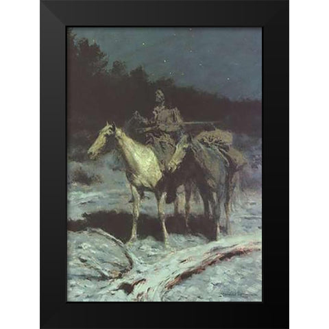 A Dangerous Country Black Modern Wood Framed Art Print by Remington, Frederic