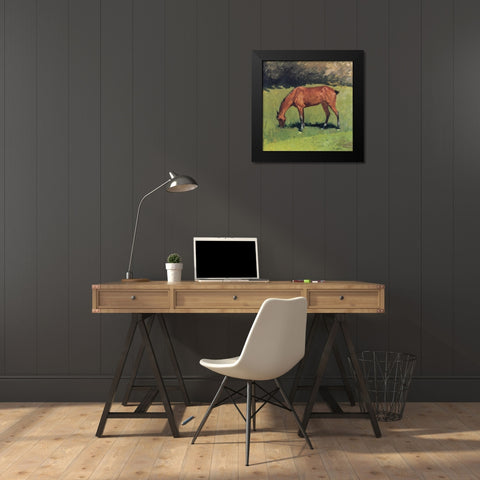 A Study Black Modern Wood Framed Art Print by Remington, Frederic