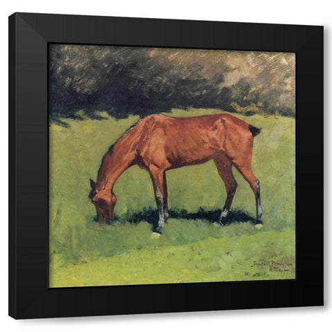 A Study Black Modern Wood Framed Art Print with Double Matting by Remington, Frederic