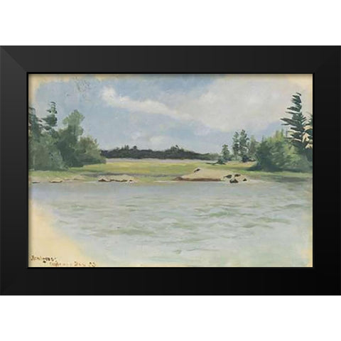 Chippewa Bay Black Modern Wood Framed Art Print by Remington, Frederic