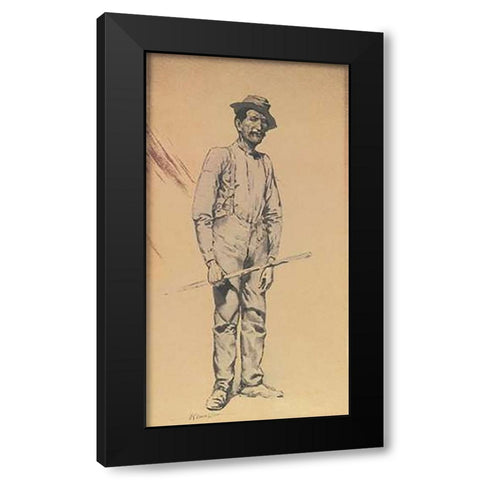 Dan Dunn On His Works Black Modern Wood Framed Art Print with Double Matting by Remington, Frederic