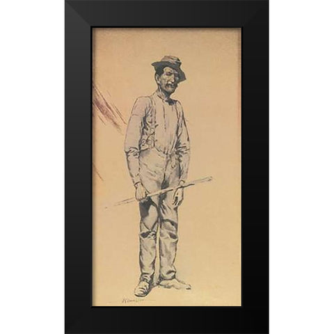 Dan Dunn On His Works Black Modern Wood Framed Art Print by Remington, Frederic