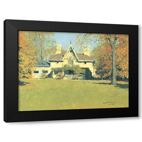 Endion Black Modern Wood Framed Art Print with Double Matting by Remington, Frederic