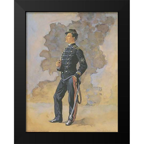 Lieutenant Engineer Battalion Black Modern Wood Framed Art Print by Remington, Frederic