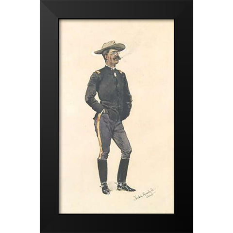 Lieutenant Hardie Black Modern Wood Framed Art Print by Remington, Frederic