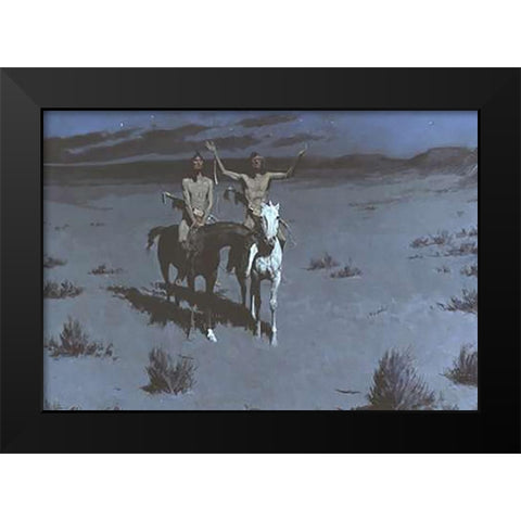 White Otter Is No Longer A Boy Black Modern Wood Framed Art Print by Remington, Frederic