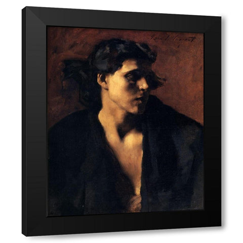 Study of a Model, 1879-80 Black Modern Wood Framed Art Print with Double Matting by Sargent, John Singer