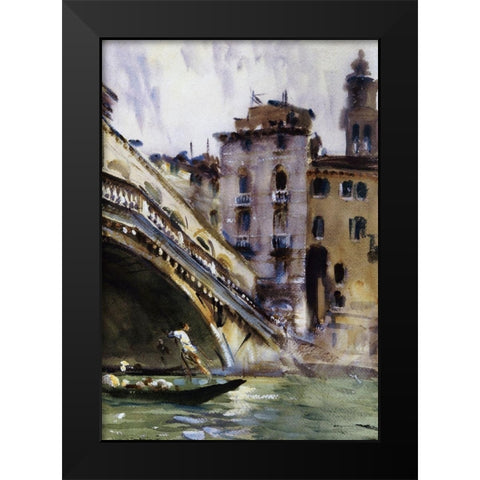The Rialto, Venice, c. 1902-04 Black Modern Wood Framed Art Print by Sargent, John Singer