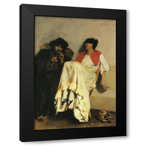 The Sulphur Match, 1882 Black Modern Wood Framed Art Print with Double Matting by Sargent, John Singer
