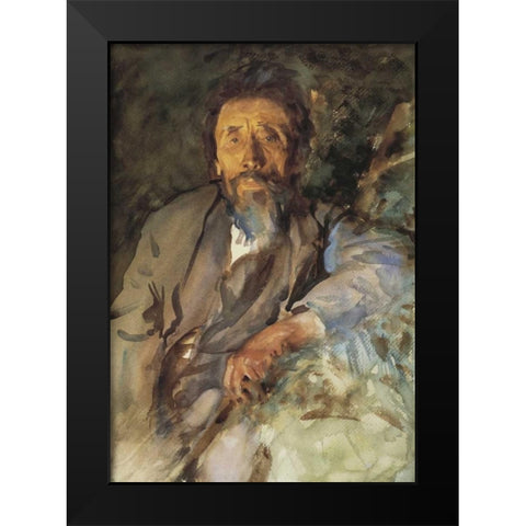 The Tramp Black Modern Wood Framed Art Print by Sargent, John Singer