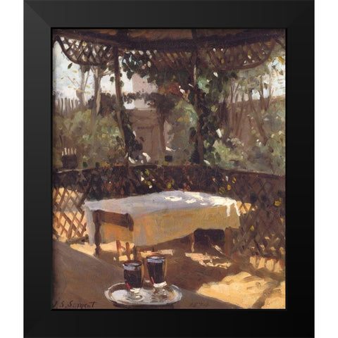 Two Wine Glasses Black Modern Wood Framed Art Print by Sargent, John Singer