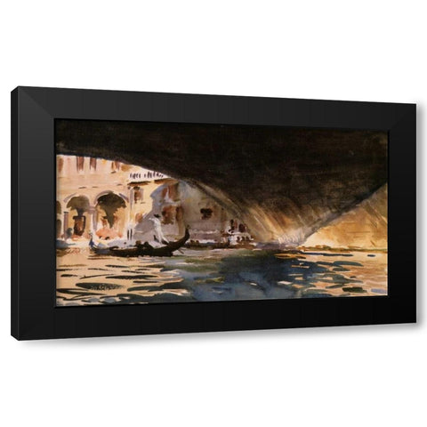 Under the Rialto Bridge, 1909 Black Modern Wood Framed Art Print with Double Matting by Sargent, John Singer