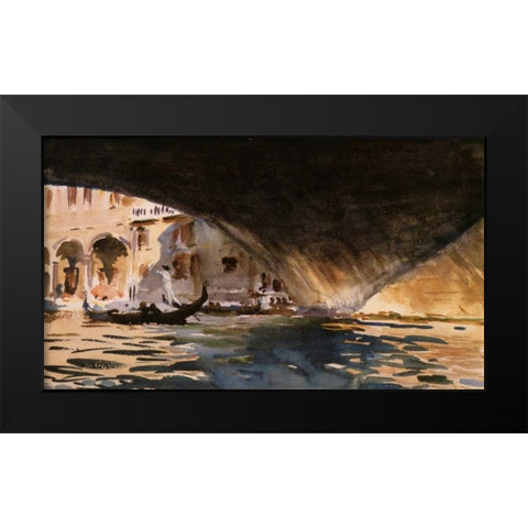 Under the Rialto Bridge, 1909 Black Modern Wood Framed Art Print by Sargent, John Singer