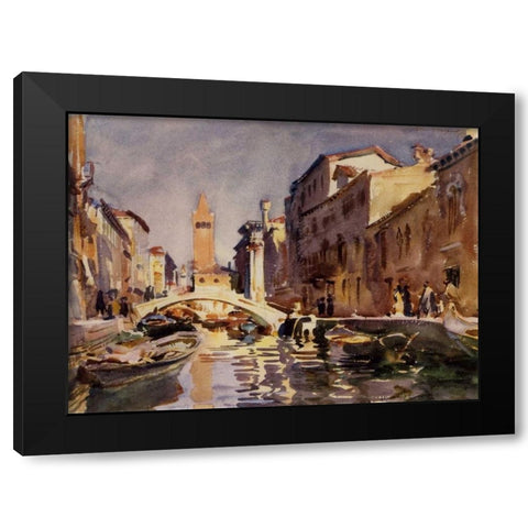 Venetian Canal, 1913 Black Modern Wood Framed Art Print with Double Matting by Sargent, John Singer