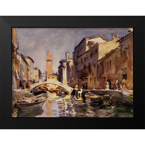 Venetian Canal, 1913 Black Modern Wood Framed Art Print by Sargent, John Singer