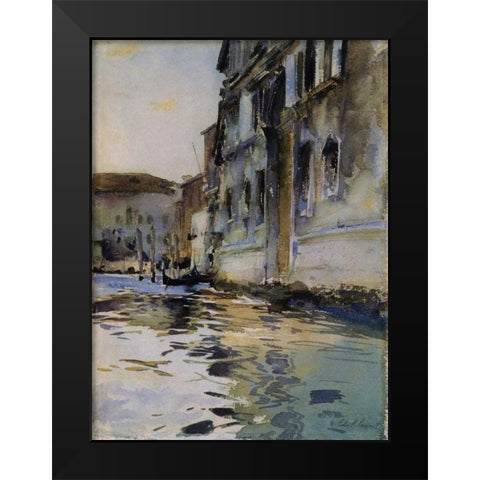 Venetian Canal; Palazzo Contarini degli Scrigni Black Modern Wood Framed Art Print by Sargent, John Singer