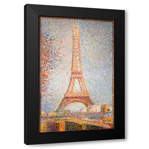 Eiffel Tower Black Modern Wood Framed Art Print by Seurat, Georges