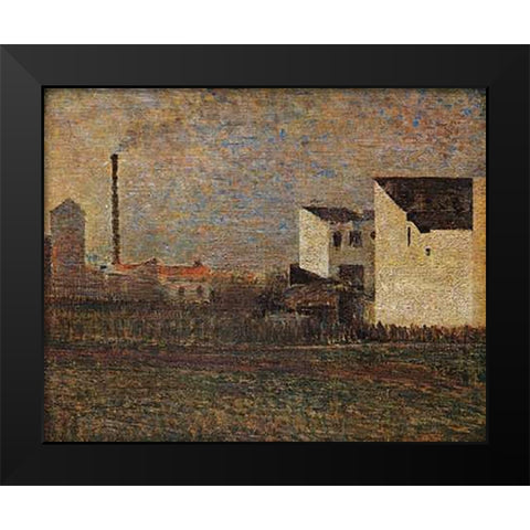 Industrial Suburb Black Modern Wood Framed Art Print by Seurat, Georges