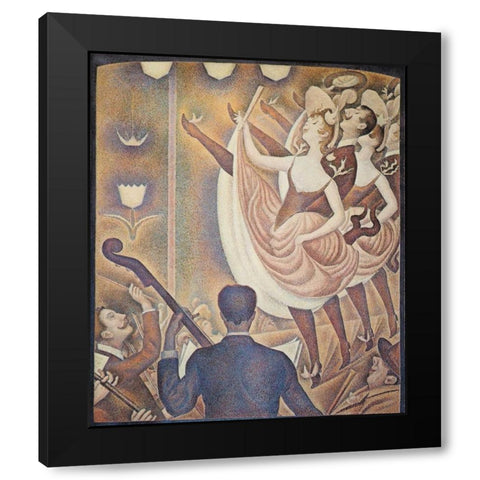 Le Chahut Black Modern Wood Framed Art Print with Double Matting by Seurat, Georges