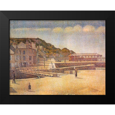 Port-En Bessin 1888 Black Modern Wood Framed Art Print by Seurat, Georges
