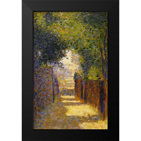 Rue Saint-Vincent Montmarte In Spring Black Modern Wood Framed Art Print by Seurat, Georges