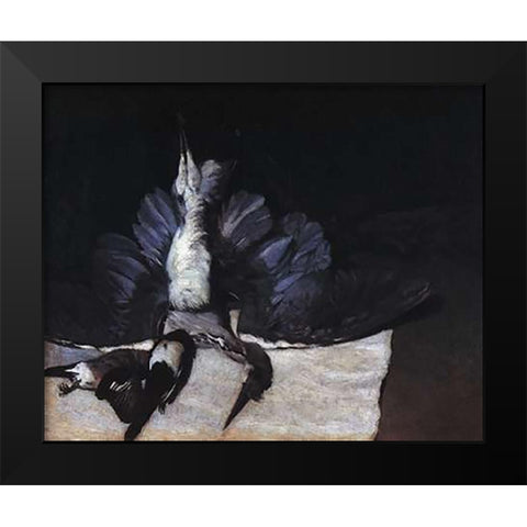 Still Life With Heron Black Modern Wood Framed Art Print by Sisley, Alfred