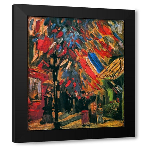 July 14th Celebration Paris Black Modern Wood Framed Art Print with Double Matting by Van Gogh, Vincent