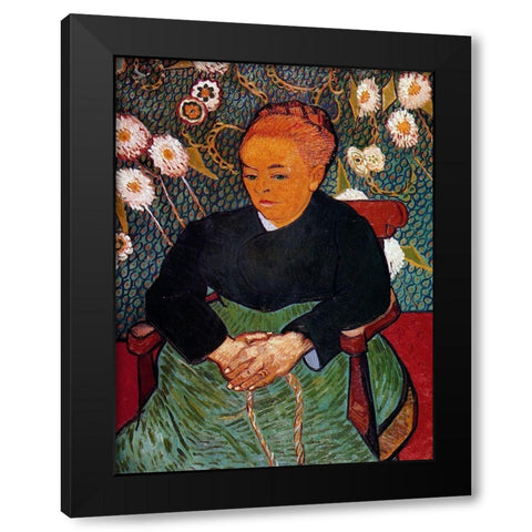 La Berceuse Black Modern Wood Framed Art Print with Double Matting by Van Gogh, Vincent