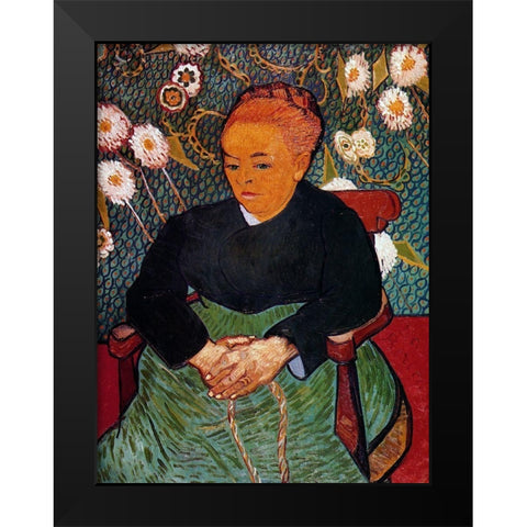 La Berceuse Black Modern Wood Framed Art Print by Van Gogh, Vincent