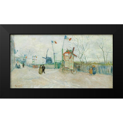 Le Moulin A Poivre Black Modern Wood Framed Art Print by Van Gogh, Vincent