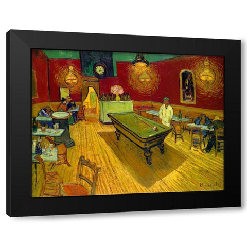 The Night Cafe, 1888 Black Modern Wood Framed Art Print with Double Matting by Van Gogh, Vincent