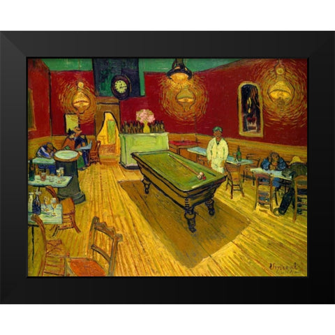 The Night Cafe, 1888 Black Modern Wood Framed Art Print by Van Gogh, Vincent