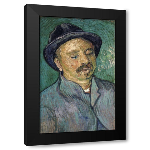 One Eyed Man Black Modern Wood Framed Art Print with Double Matting by Van Gogh, Vincent