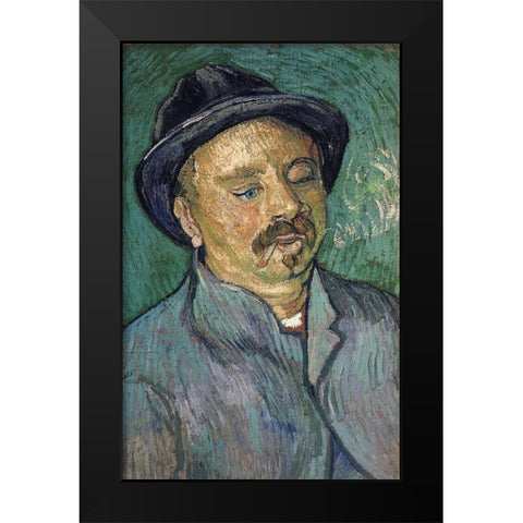 One Eyed Man Black Modern Wood Framed Art Print by Van Gogh, Vincent