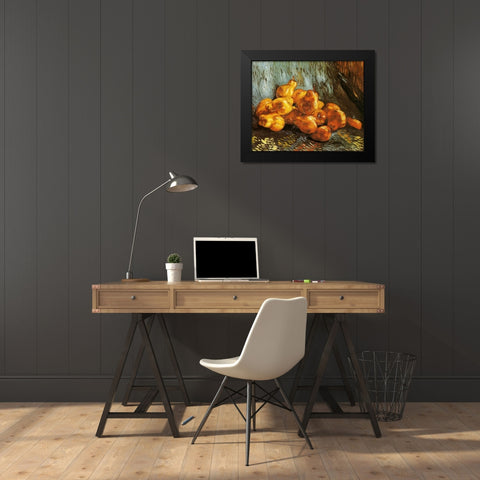Pears Black Modern Wood Framed Art Print by Van Gogh, Vincent