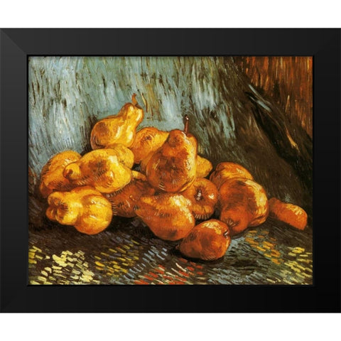 Pears Black Modern Wood Framed Art Print by Van Gogh, Vincent