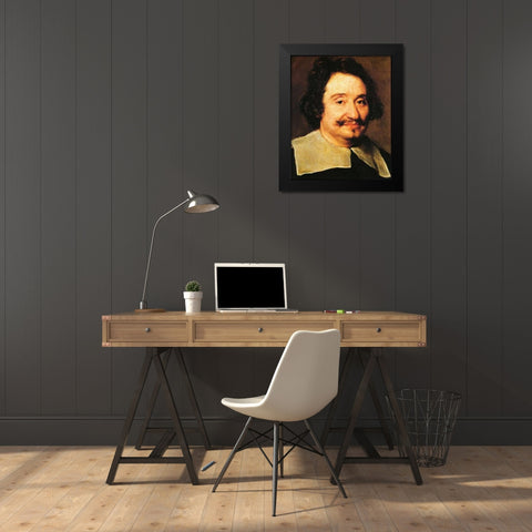 Barber To The Pope Black Modern Wood Framed Art Print by Velazquez, Diego