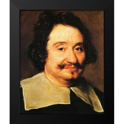 Barber To The Pope Black Modern Wood Framed Art Print by Velazquez, Diego