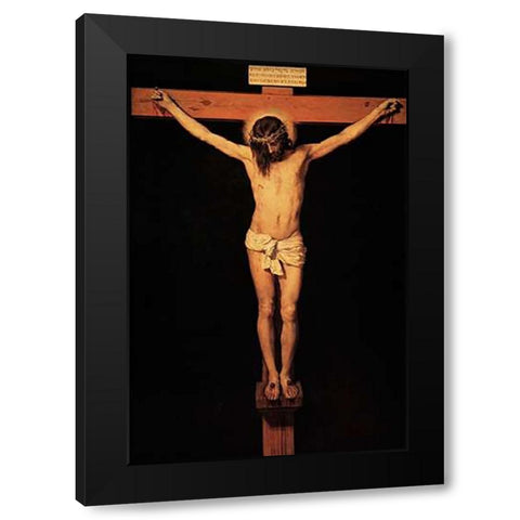 Museumist On The Cross Black Modern Wood Framed Art Print with Double Matting by Velazquez, Diego